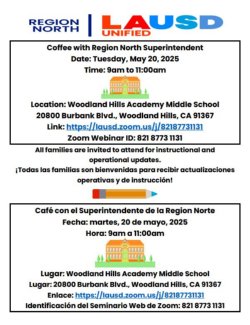 Coffee with the Region North Superintendent 